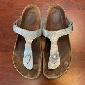 Used condition Gizeh Birkenstock Glitter Silver 39